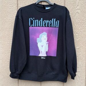 H&M Black Cinderella Graphic Sweatshirt with Purple-Pink Art
